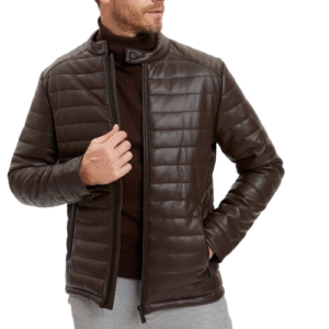 Puffer Leather Jacket